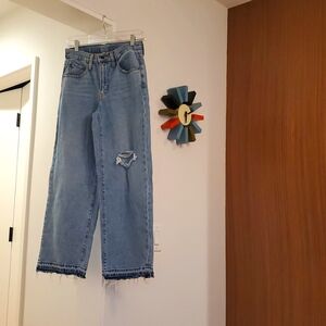 LEVI"S:  Wide-leg, Distressed, Jean, Size 24, Light Wash